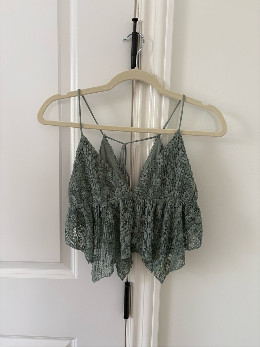 Urban Outfitters Teal Lace Crop Top